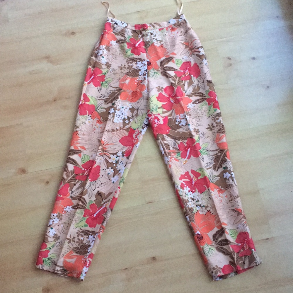 Beaded Adrianna Papell Silk Dress Pants Sz 6 NWOT